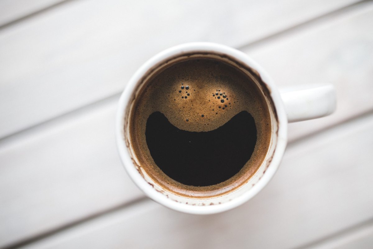 smiling coffee cup